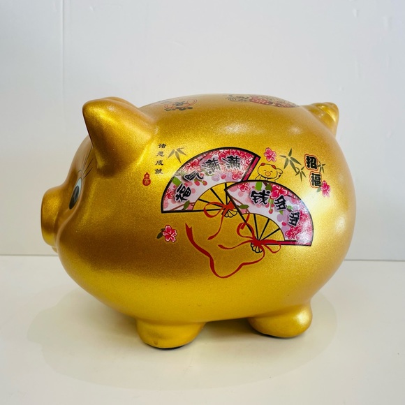 Chinese Lucky Golden Piggy Ceramix Money Bank Size Medium ❌FIRM PRICE❌ - Picture 4 of 7